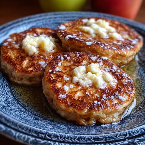 Two pancakes with cottage cheese and apple cinnamon toppings.