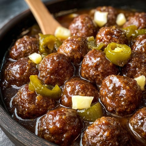 A bowl of meatballs in a brown sauce.
