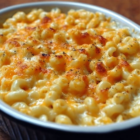 A bowl of macaroni and cheese.