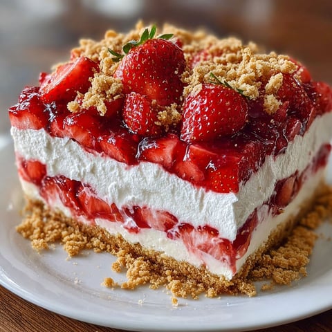 A slice of berrylicious strawberry crunch cheesecake.