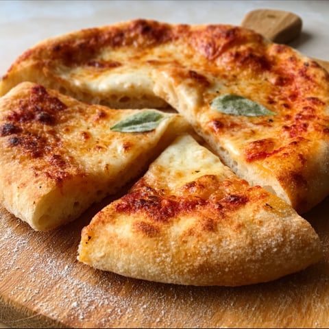 A slice of pizza on a wooden board.