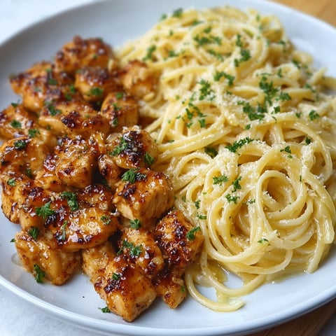 A plate of food with chicken and pasta.